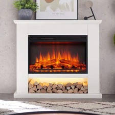 Onyx 2000W Electric Fireplace Heater White Mantel Suite