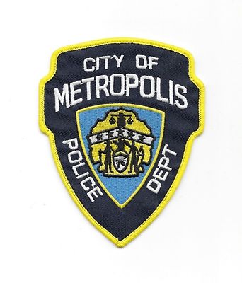 Superman City of Metropolis Logo 4 1//2/" Tall Embroidered Iron on Patch