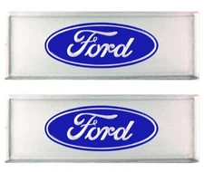 New! Pair Blue Oval Sill Plate Emblems Decals For 1964-1973 Ford Mustang Set 2
