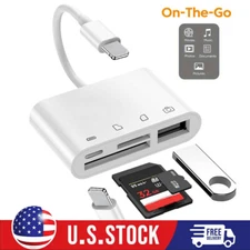 4 in 1 OTG Adapter USB3.0 Flash Drive SD/TF Card Reader For iPhone14-6/iPad US🔥