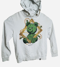 Avenue George V Paris White GV-2313 Hoodie Sweatshirt Rhinestone Teddy Bear 3XL