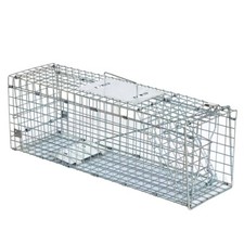 Live Animal Trap Cage 24"X8"X 7.5" Humane Rodent Cage Squirrel Steel Outdoor