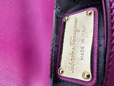 Salvatore Ferragamo Purple Leather Gancini Flap Bag | eBay