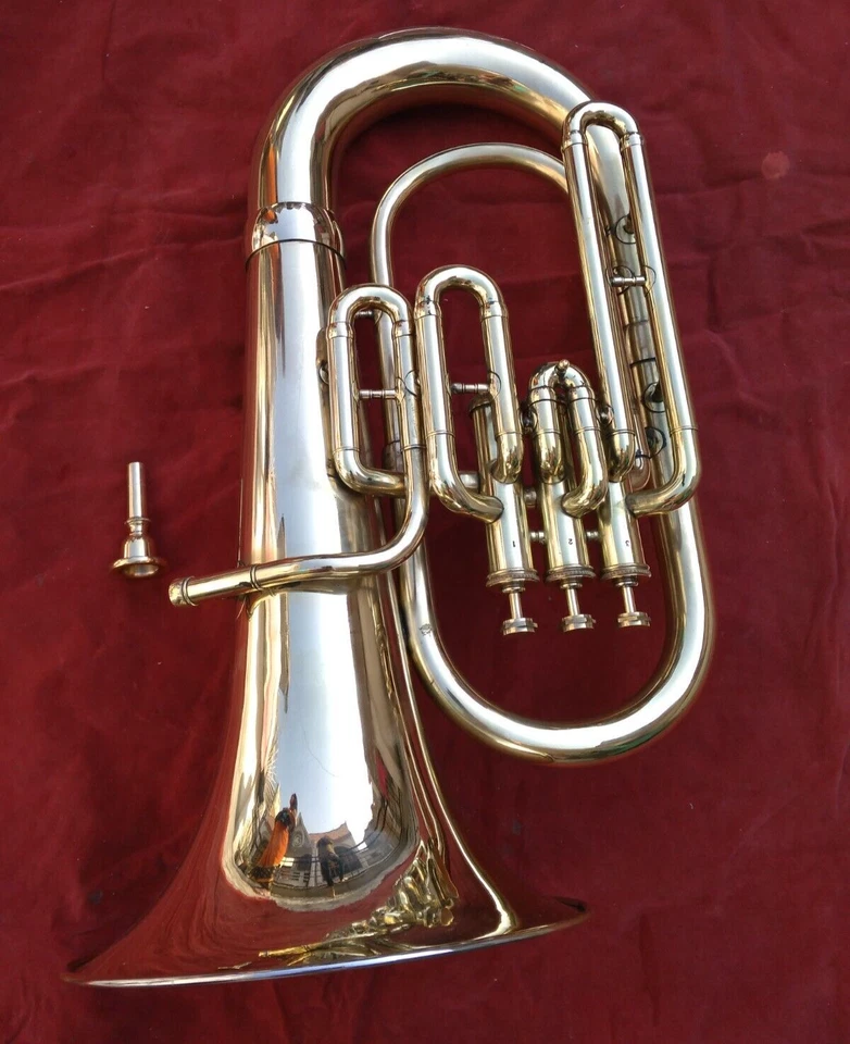 Instrumento musical de jazz de 3 válvulas Euphonium para conciertos y orquesta latón pulido Foto 3 de 4