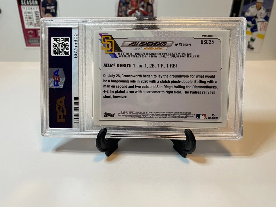 2021 Topps Chrome Update Jake Cronenworth Purple Refractor Rookie #USC25 PSA 9 - Image 2 of 2
