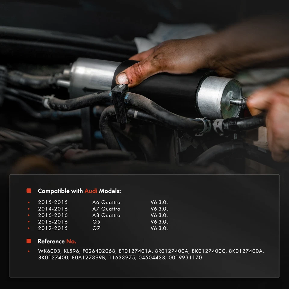 Filtro de combustible para Audi A6 Quattro 2015 A7 Quattro 2014-2016 Q5 Q7 V6 3,0 L Turbo. Foto 2 de 4