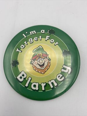 I'm A Target For Blarney Irish Button Vintage Pin Funny St Patricks Ireland 3 