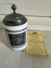Bierkrug mit Zinndeckel Sammler 150 Jahre Deutsche Briefmarken &bdquo;Schwarze Einser&ldquo;
