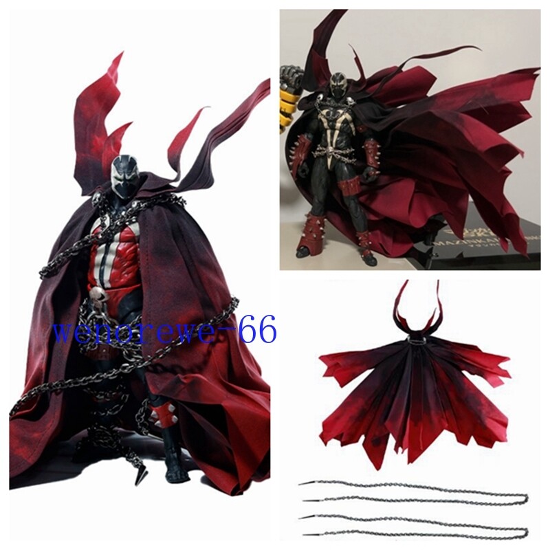Handmade 1/12 Scale Spawn 3.0 Ver Red Wired Cape+Chain for