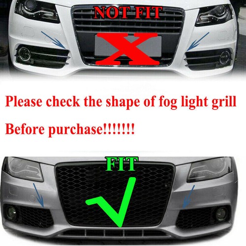 Para Audi A4 B8 2009-2012 RS4 estilo panal malla luz antiniebla parrilla cubierta 2 - Imagen 2 de 9
