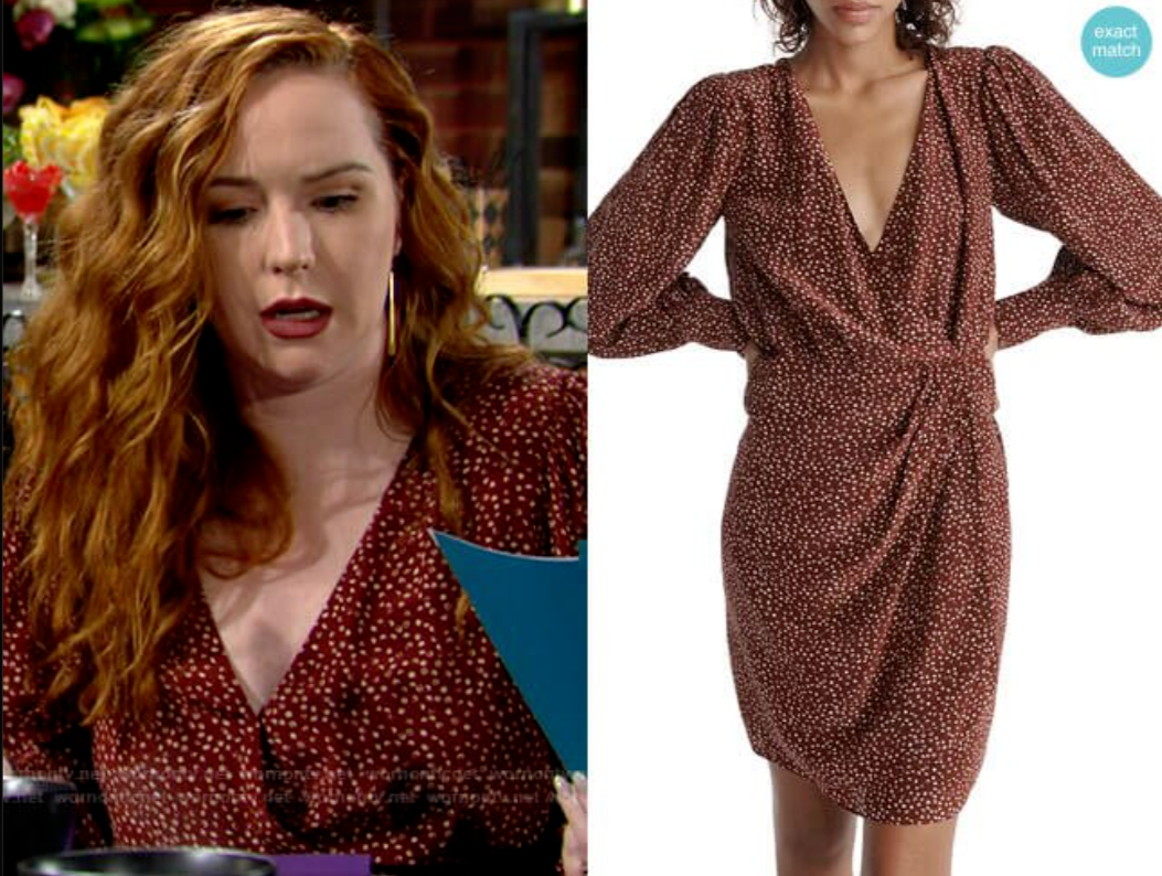 The Kooples Moon Polka Dot Burgundy Silk Blend Crepe Wrap Dress size 1/ S  UK10 | eBay UK