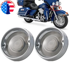 Turn Signal Light Lens Cover Bezels Visor Fit For Harley Road King Electra Glide