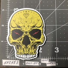 Yellow Skull Humor Laptop Decal Skateboard Sticker Cov12