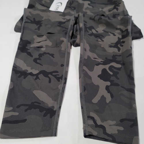 Zyia Active Slash Luxe Hi-Rise 7/8 Leggings Forest Camo Women Sz 8-10 Activewear - Picture 6 of 15