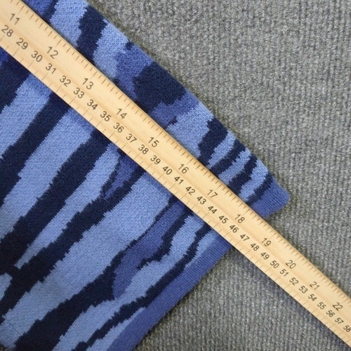 Isaac Mizrahi Live Cardigan Womens 1X Open Sweater 3/4 Sleeve Blue Zebra Stripes - Picture 10 of 12