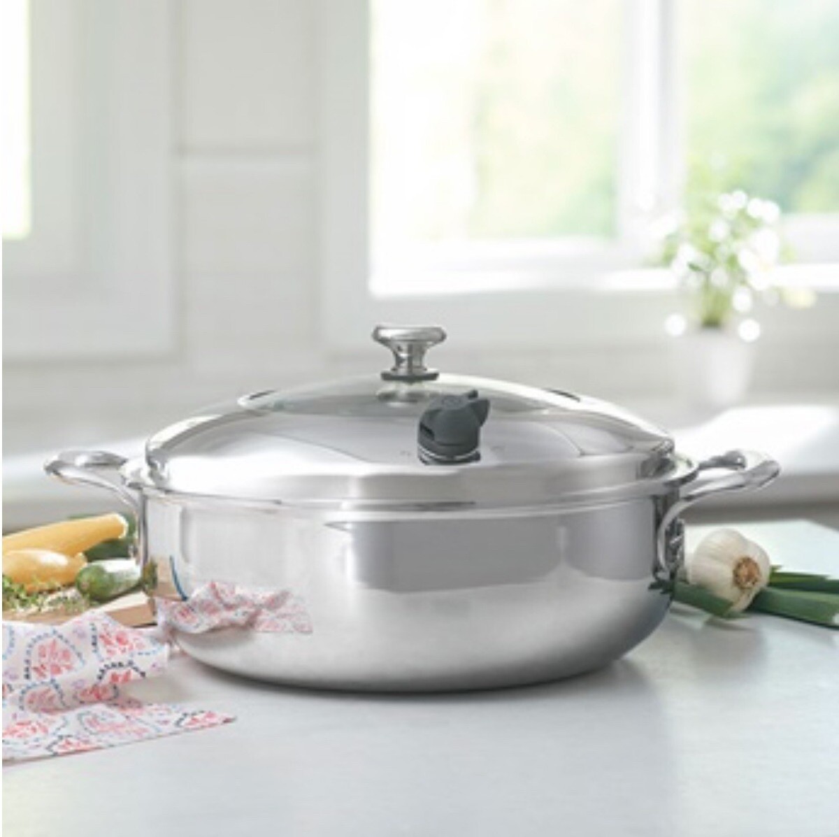 VIDA SANA® 5-PLY STAINLESS STEEL COOKWARE 10-Qt. Deep Casserole