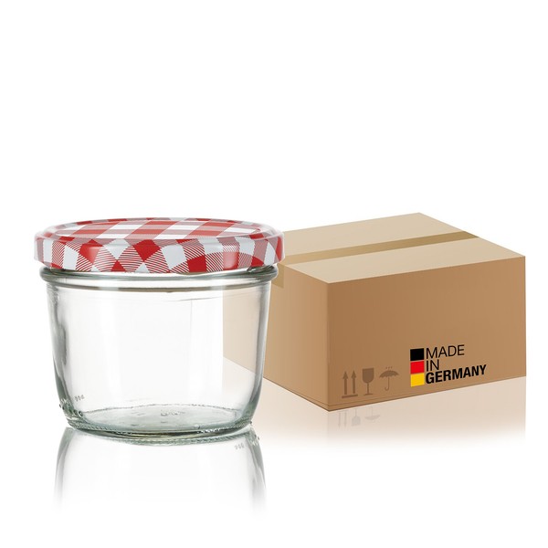 48X MarmeladengläSer EinmachgläSer SturzgläSer 230Ml Mit Schraubdeckel To 82 Rot-image