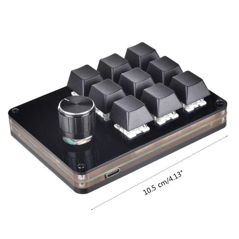 9-Key Macro Mechanical Keyboard Fully Programmable with 1 Knob for Custom Shortcuts and Macros