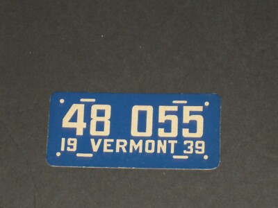 1939 License Plates, Goudey (R19-4), VERMONT, EXTREMELY NICE- GRADE IT!!