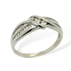 9ct White Gold 0.40ct TDW Diamond Dress Ring 3g Size R Preloved VAL $1400