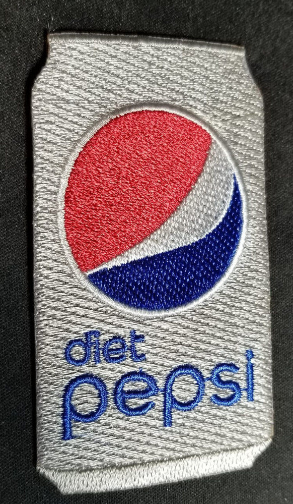 Diet Pepsi can Embroidered Patch approx 1.75x3.5"