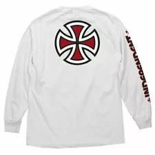 Independent Trucks BAR AND CROSS LONG SLEEVE Skateboard T Shirt WHITE