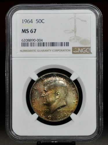 1964 NGC MS67 Fire Toned Kennedy Half Dollar [032DUD]