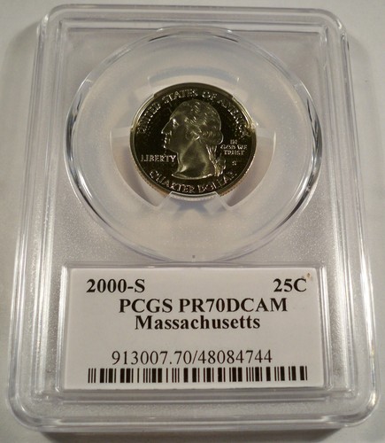 2000-S ALL 5 25c CLAD PCGS PR70DCAM QUARTERS PROOF WASHINGTON NH VA SC MD MA - Picture 11 of 11