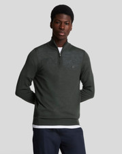 LYLE & SCOTT® TONAL Merino 1/4 Zip Jumper/Gunmetal - Large DHL NEXT DAY SRP £110