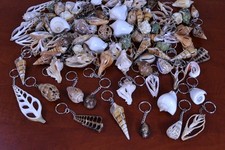 100 PCS ASSORT MIX SEA SHELL KEY RING CHAIN BEACH