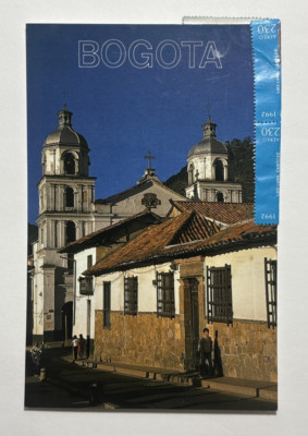 La Candelaria neighborhood bottom of Monserrate Hill Bogota Colombia Postcard
