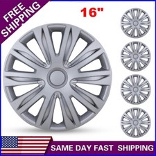 16 Set Of 4 Silver Wheel Covers Snap On Full Hub Caps Fit R16 Fiesta Honda Fit