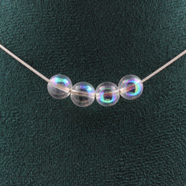 A Bijoux Quarz Titane Kette 4 Perlen Collier 8 Mm-image
