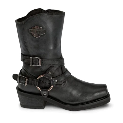 #Mens Retro Buckle Strap Cowboy Ankle Boots Punk Square Toe Military Shoes Biker - Bild 8 von 12