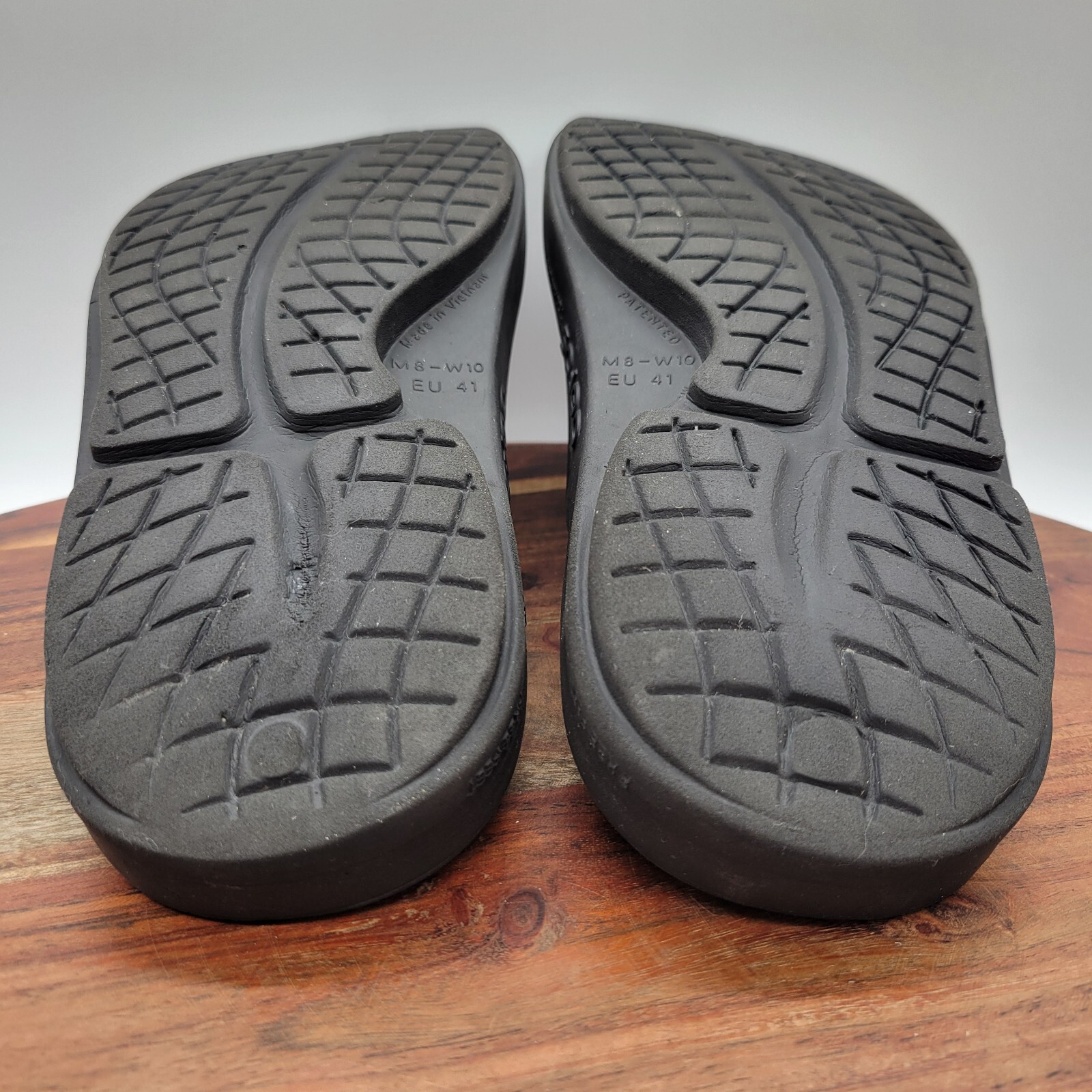 Oofos Ooahh Slide Sandals Women's 10 Black Comfort Re… Gem