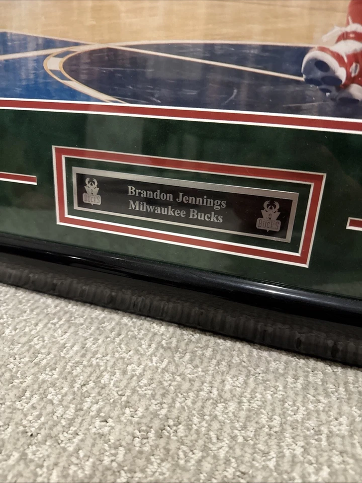 Brandon Jennings Bucks Signed and Framed Limited Edition 8/10 20x30 PSA/DNA  - Image 3 of 4
