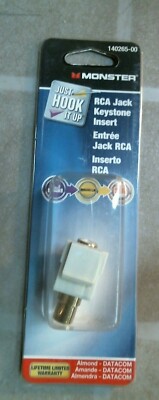 Monster 140265-00 Just Hook it Up Jack Keystone Insert, FREE SHIP