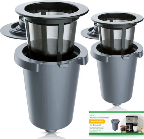 2PCS Reusable Coffee Filter Cups, Compatible with SS-RFC Single Serve Brewer Cof
