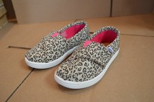Toms Girl's Toddler Classic Metallic Leopard Slip On Flats New/Display Size 4