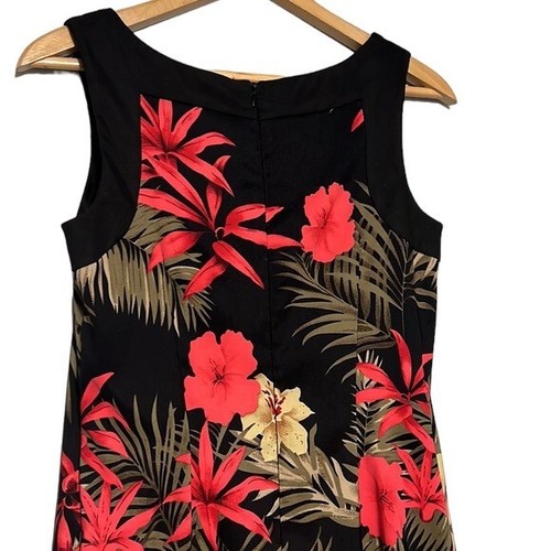 Robe tropicale femme taille 4 noire colorée fleurie sans manches Hawaii AB Studio - Photo 5 sur 9