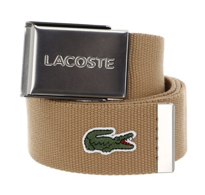 LACOSTE Casual Woven Strap W110 Gürtel Tan hellbraun Neu