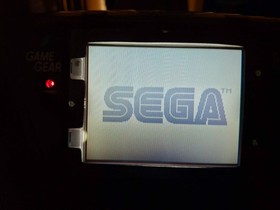 SEGA GameGear&ndash;Recapped-Dual Speaker-New Glass-Clear Black-2Grill Shell-USB Power