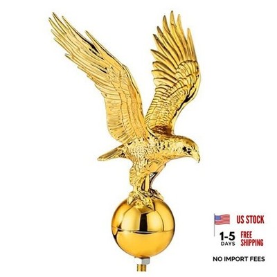 Golden Eagle Flagpole Topper, 13'' Eagle Ornament for 20/25/30 Ft