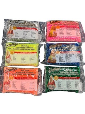 SIX Sterling Non Scratch Sterling's Sponges Scrub Pads. Multicolor