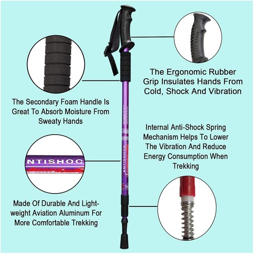 Lightweight Collapsible Hiking Poles - 2 Pack