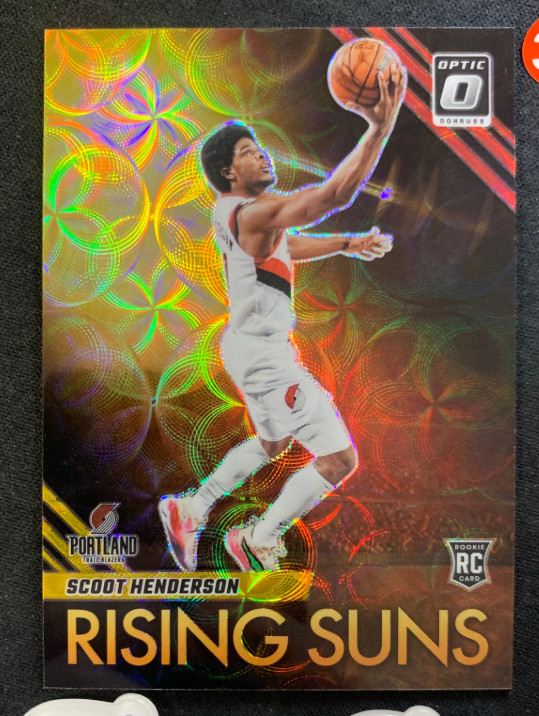 Scoot Henderson 2023-24 Donruss Optic 76/99 Orange Choice Rising Suns RC #17