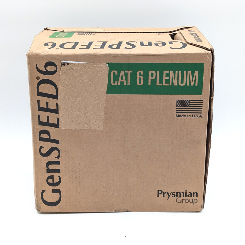 Prysmian GenSpeed Cat6 23AWG Solid BC Plenum Cable 1000' (7131101) White