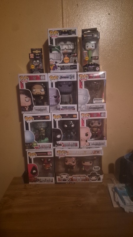 Funko Pop! 9pc Mixed Lot Boxed Exclusive Vinyl: Joker, Thanos, Cena, more