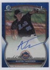 2023 Bowman Draft Chrome Prospect Blue Wave Refractor Austin Troesser Auto 0us8