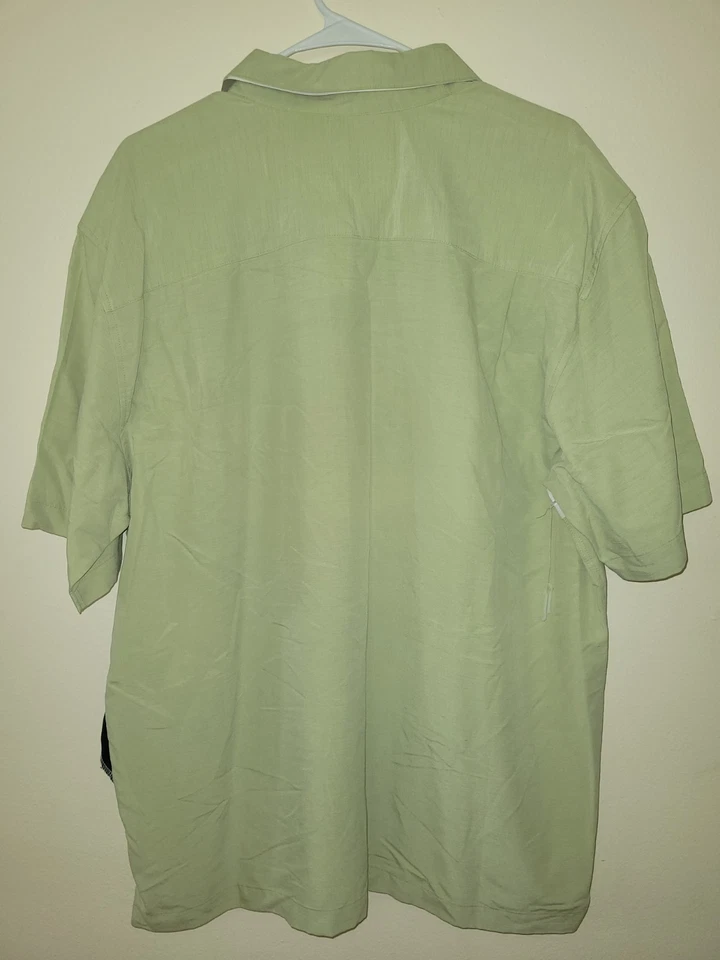 Camisa Quiksilver Watermans Hombres Tahití Palma Cuadros Informal SS Abotonada Nueva Tejida L Foto 3 de 4